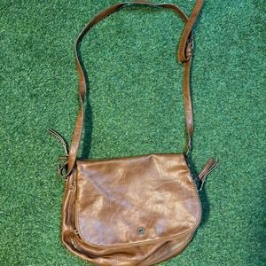 Vintage Brown Leather Crossbody Bag